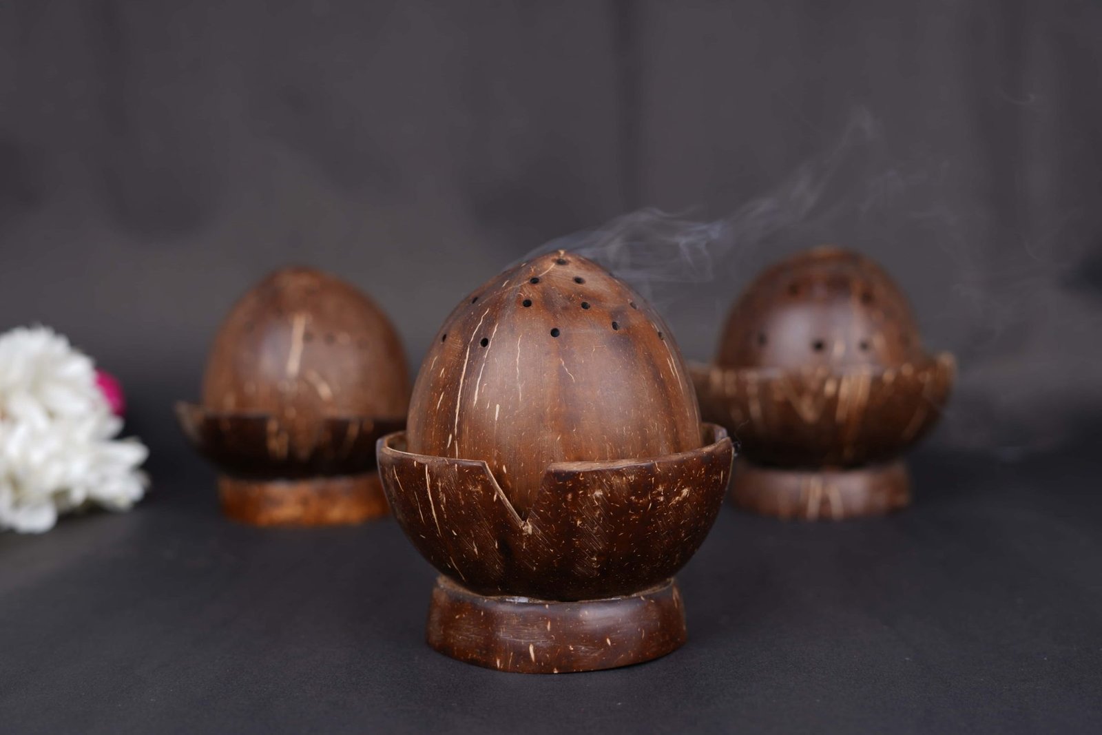 Handcrafted Coconut Shell Incense Burner