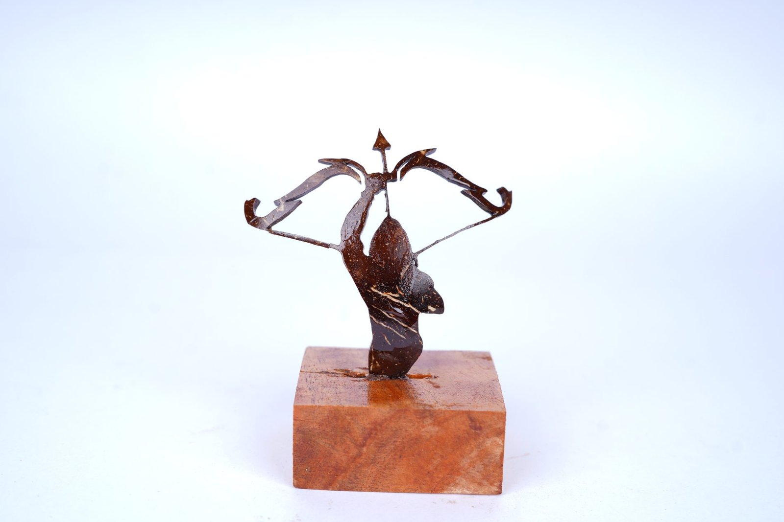 Handcrafted Coconut Shell Archer Sculpture
