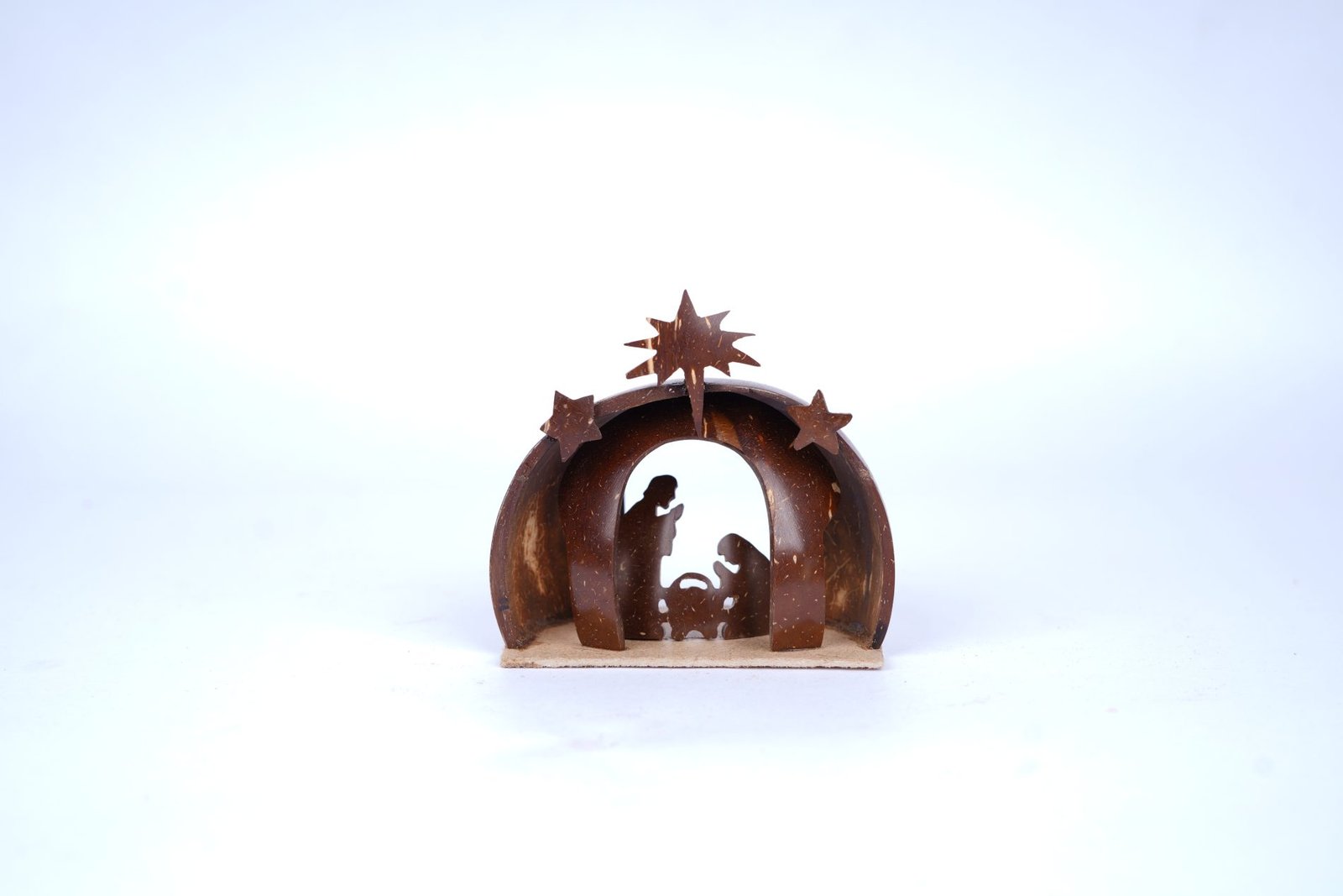 Handcrafted Coconut Shell Nativity Scene – Jesus Birth Décor