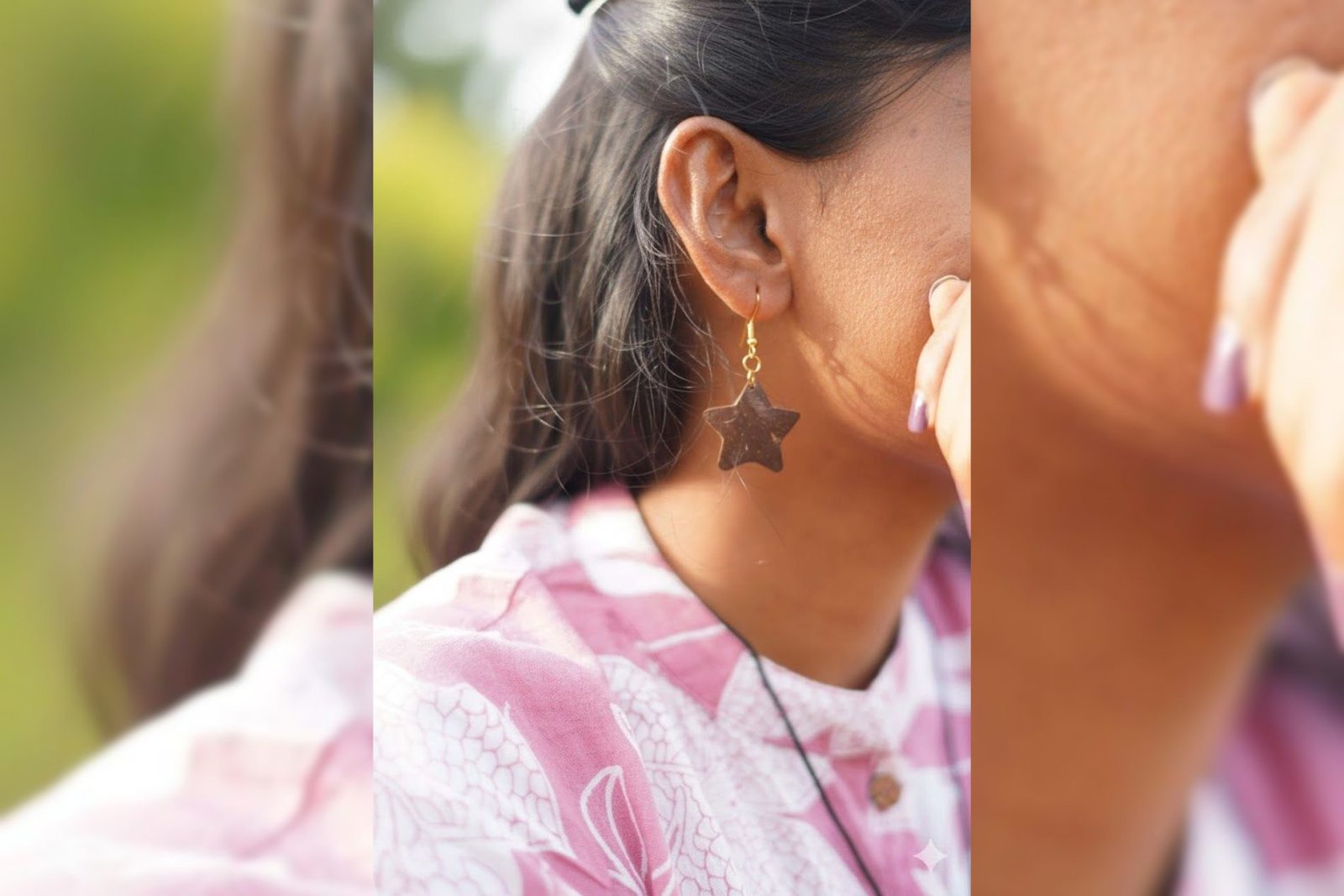 Handmade Coconut Shell Star Earrings